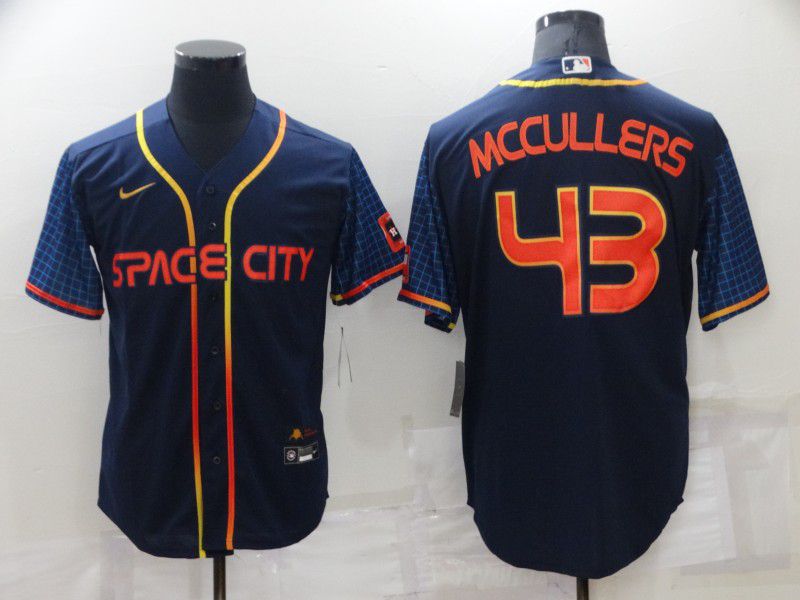 Men Houston Astros 43 Mccullers Blue City Edition Game Nike 2022 MLB Jerseys